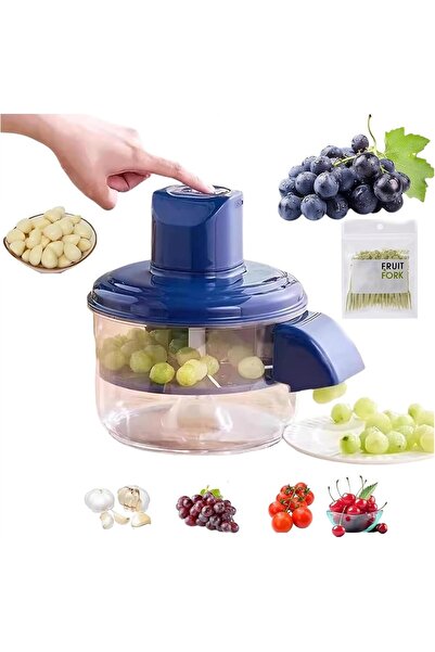 Generic Electric Grape & Garlic Peeling Machine, Rechargeable Multifunctional Kitchen Peeler (blue 1 set)