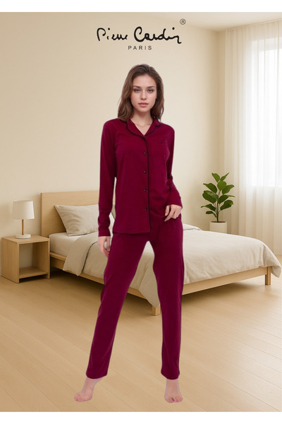 Pierre Cardin Kadın Pamuklu & Modal Kutulu 2 Adet Uzun Kol Gömlek Pijama Takımı (Modal Şort Hediyeli)