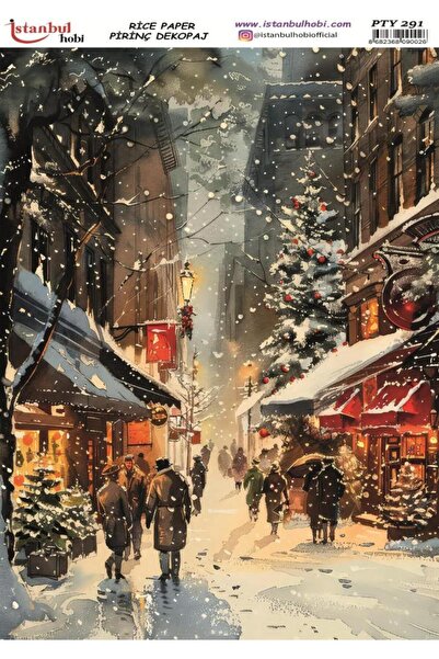 İstanbul Hobi ورق ديكور نحاسي 30×42 سم PTY-291 لعيد الميلاد