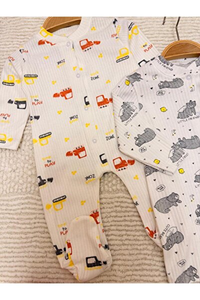VANİLLİA Organic 100% Cotton Printed Piece Romper Set Newborn Set 0-3/3-6 Months