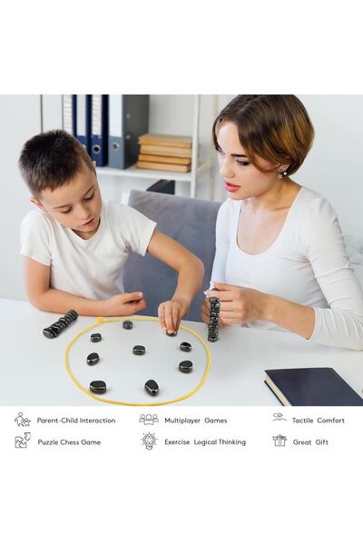 007 Magnetic Chess Game with Tether String (2024) – Family Board Game, 24 Pieces – Fokwai