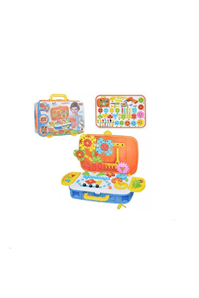 buz Montessori construction set, mosaic puzzle with screws, washers & electric screwdriver, 276 pcs