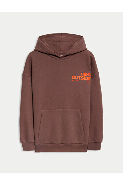 Marks & Spencer Pamuk Karışımlı Kapüşonlu Sweatshirt (6–16 Yaş)