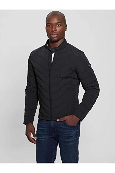 Guess معطف رجالي مبطن من النايلون القابل للتمدد M4Yl05Wg9O2