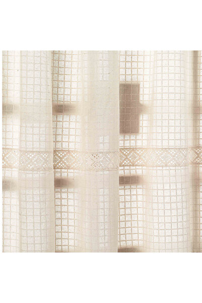 Buldan Tekstil Curtain, Buldan, cotton and linen, embroidered, with tassels, Monika