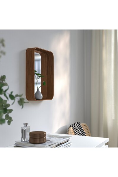 IKEA Mirror, Walnut Veneer, 28x37cm