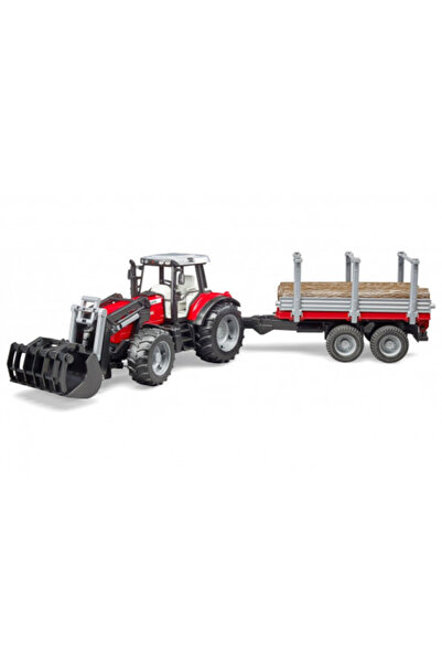 Bruder Massey Ferguson tractor with front loader and trailer, 02046