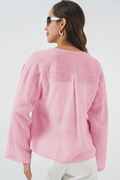 Hiccup Bdart Bow Tie-Up V-Neck Blouse