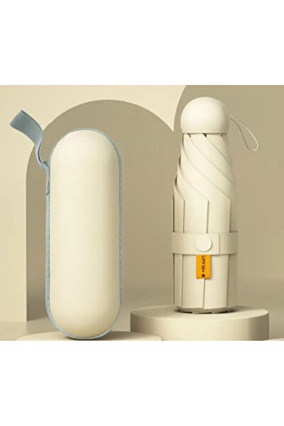 Genel Markalar Özel kılıflı kapsül küçük boy şemsiye Bej AD885214