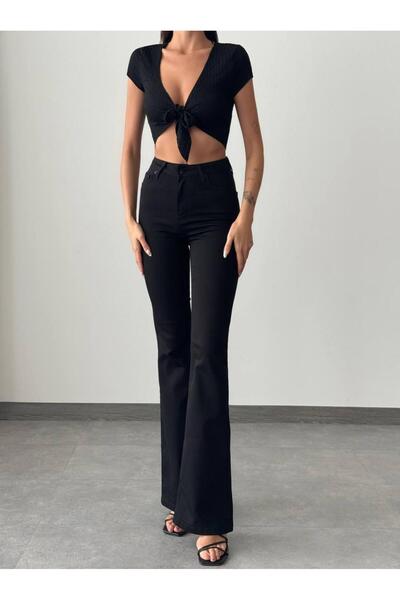 Tumtum Wear High Waist Black Flare Jeans