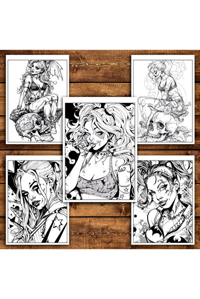 Legendary Gifts Coloring book, 40 illustrations, Harley Quinn
