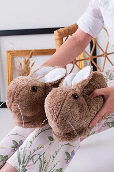 esil shoes ESİL Tavşan Model Kaymaz Taban Rahat Ve Konforlu Kışlık Kadın Panduf