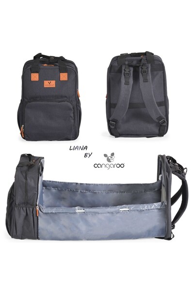 Cangaroo Geantă 2în1 bebeluși Liana Black– geantă cărucior și pătuț portabil ...