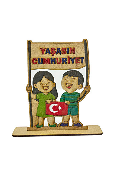 Çocuklar İçin 29 Ekim Cumhuriyet Bayramı Ahşap Boyama Etkinliği | "Yaşasın Cumhuriyet" Figürü