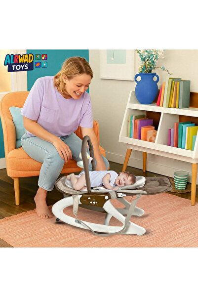 ALRWAD Baby Rocking Chair, Infant Swing, 2-Speed Baby Rocker, Music, Adjustable Rocker