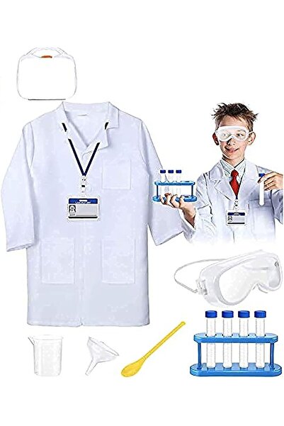 Yalla babY مجموعة لعب زي معطف المختبر للأطفال مع نظارات واقية - للأعمار من 3 ...