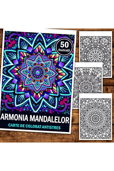 Legendary Gifts Книга за рисуване, 50 илюстрации Хармония на мандалите