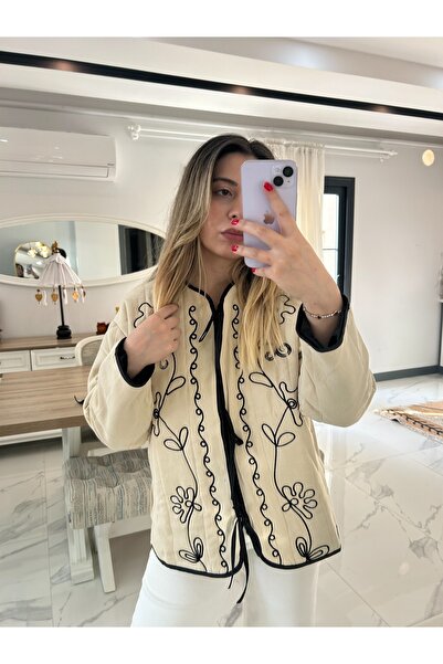 BERRİY BOUTİQUE Etnik Desenli Oversize Ceket