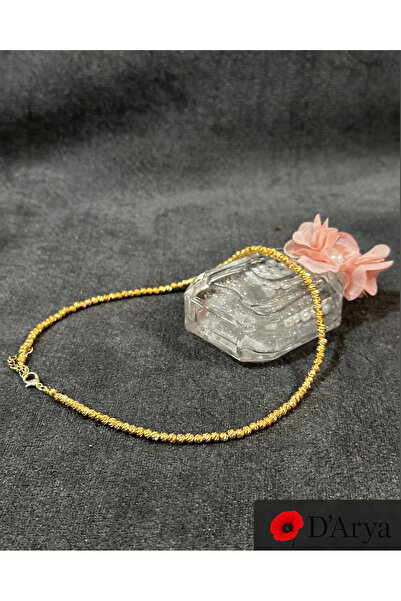 Darya Dd544 Gold Dorika Twisted Bead Necklace