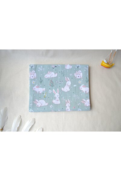 MiniMüslin %100 Pamuk Müslin Çok Amaçlı Örtü- Mint Bunny (OEKO-TEX Sertifikalı)