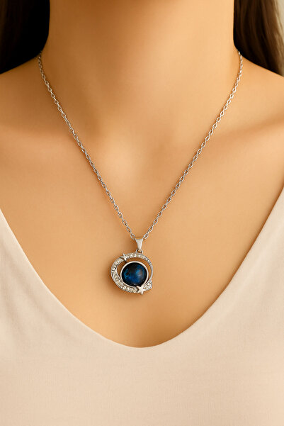 The Store of Ours قلادة نجمة وكوكب من الحجر الأزرق