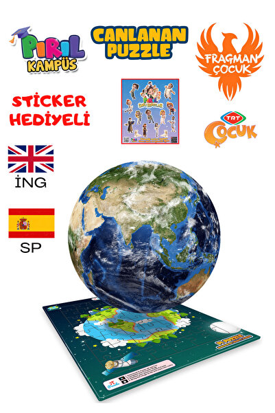 TRT ÇOCUK PIRIL Canlanan Puzzle (AR) - Dünya Canlanan Puzzle Yabancı Dil Desteği