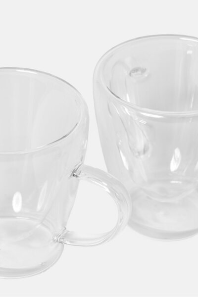 Bombay 2Pcs Thermguard Double Wall Insulated Cappuccino Mug 307ml, Transparent