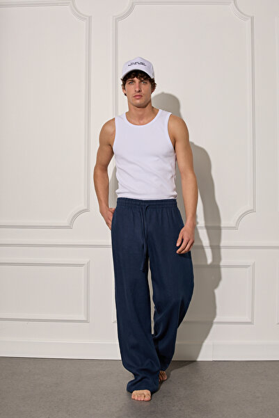 Beyyoglu %100 Keten Beli Lastiklli Pantolon