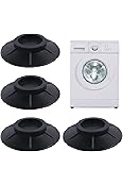Golf Anti-Vibration Washing Machine Feet Pads, 4 pcs (Black, 4 cm)