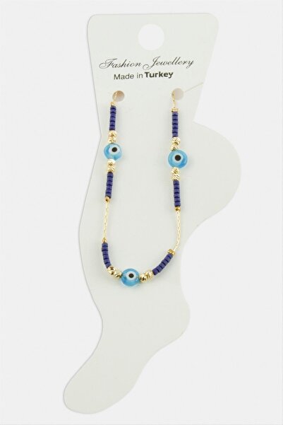 CT STONES Mtxdpn Nazar Miyoki (155854) Beaded Anklet-Navy Blue