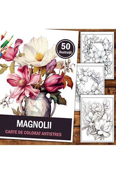 Legendary Gifts Книга за рисуване, 50 илюстрации, Магнолии