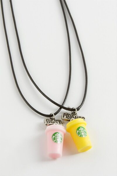 Glowify Store Mtxdpn Drink Friendship Necklaces (154055) Couple Necklace-Black