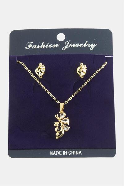 ZERO LAND طقم حجر الزركون على شكل يعسوب من إم تي إكس دي بي إن (164100) قلادة ...