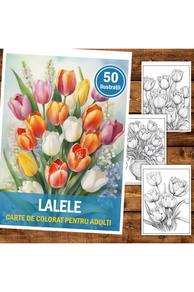 Legendary Gifts Книга за рисуване, 50 илюстрации, Лалета