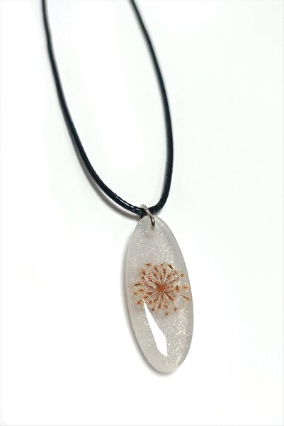 fantastik store Mtxdpn Sultanotu Flower Oval (165734) Epoxy Pendant-White