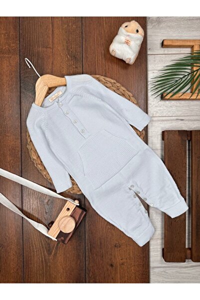 Kids Kingdom Kangaroo Pocket Thin Knitwear Baby Boy Jumpsuit