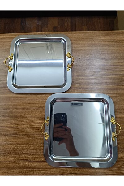 DEKOR ZÜCCACİYE HOME 2-Piece Silver Handle Presentation Tray