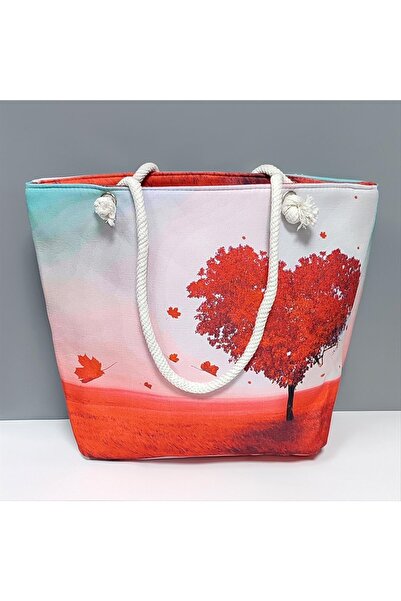 ZERO LAND Mtxdpn Heart Patterned (190704) Beach Bag-Red