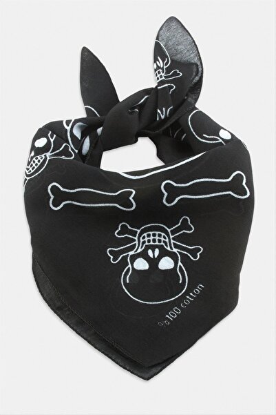 ZERO LAND Mtxdpn Skull Patterned (04324) Bandana 50X50-Black