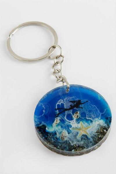 ZERO LAND MTXDPN حورية البحر (150431) سلسلة مفاتيح إيبوكسي - أزرق