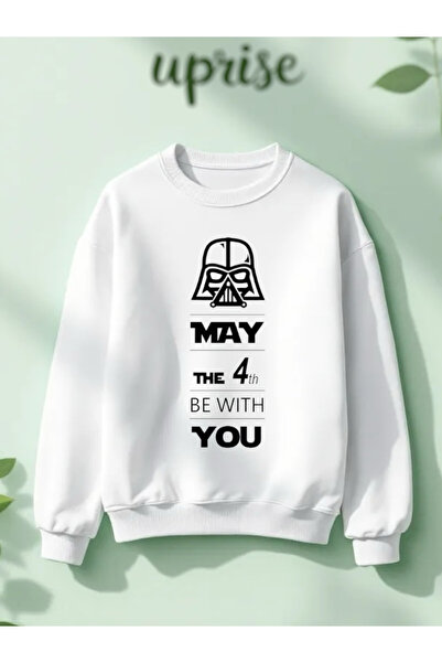 Vordevia Hanorac May The Force Be With You cu imprimeu din bumbac 3 fire B gu...