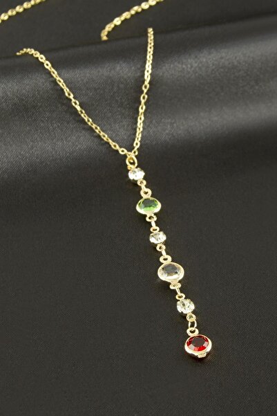 ZERO LAND MTXDPN مع حجر كريستال (135930) قلادة على شكل حرف Y - أصفر