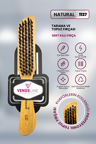 Venüsline Professional 1137 – Sert Naylon Kıllı Tarama ve Topuz Fırçası