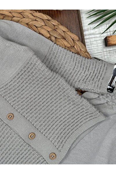 Kids Kingdom Knitwear Cotton Patterned Buttoned Detailed 2-Piece Baby Boy Set