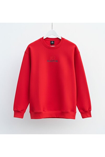 Jua Vibes Perimum Printing and Embroidery Detailed Full-Fit 3 Thread Sh Fleece-Lined Sweatshirt