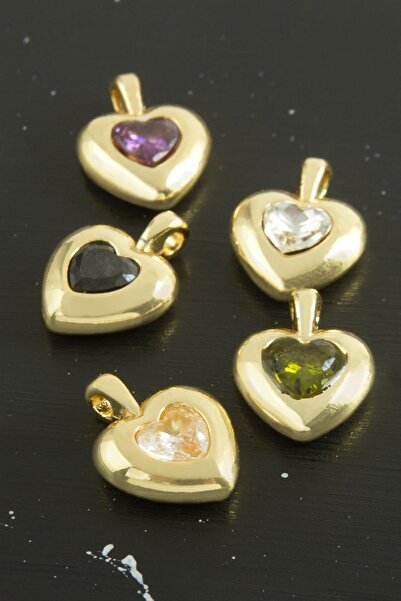 Genel Markalar MTXDPN Kalp Zirkon Taşlı Tek Kulplu Aparat (175827) 1 Adet-Sarı