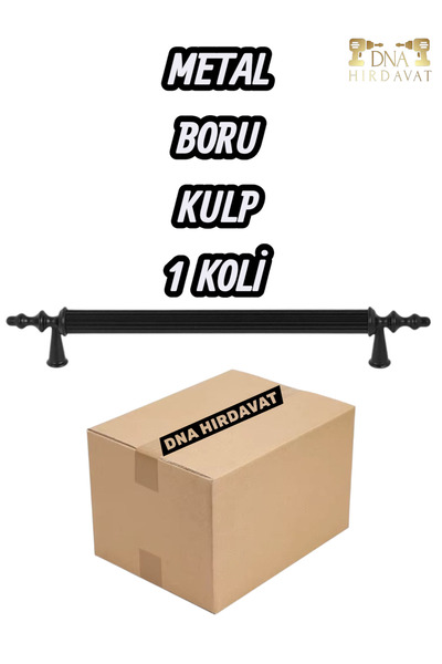 DNA HIRDAVAT Siyah Boru Kulp 160mm 1 KOLİ Metal Dolap Kulpu Çekmece Kulpu 16c...