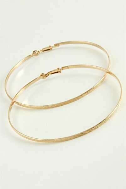 S'82 Mtxdpn Dotted Metal Hoop Earrings (161052) 8 Cm-Yellow