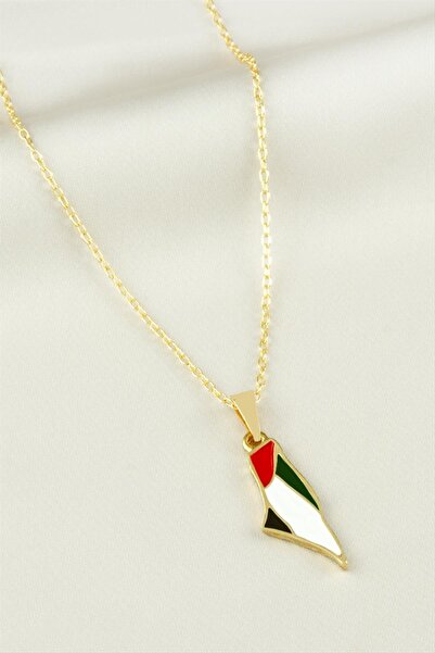 Auren Shop قلادة فلسطين (150115) من المينا - أصفر