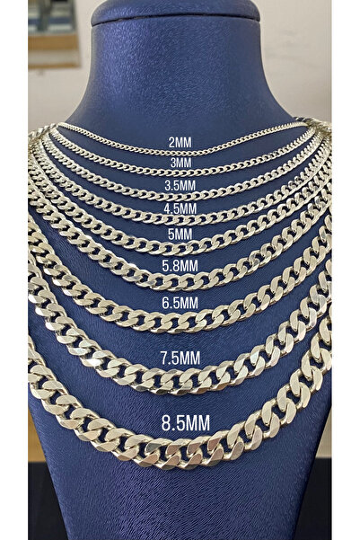 Kiriş Gümüş 925 Ayar Gümüş Gurmet Modeli Erkek Gümüş Zincir Kolye (3 MM Kalın...